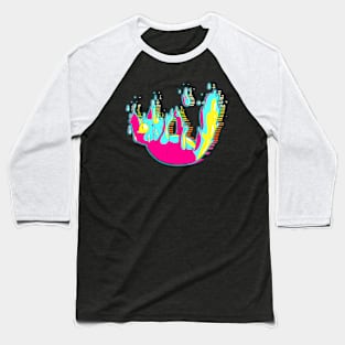 Melting Retrowave Cat Baseball T-Shirt